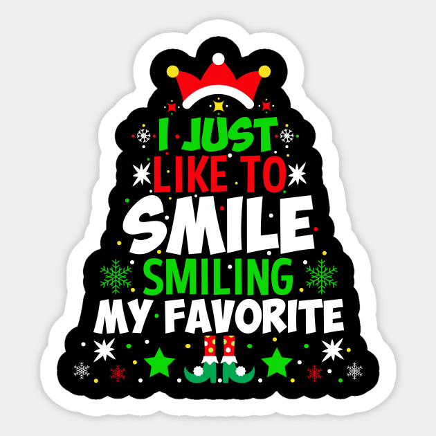 I Just Like To Smile Smiling Is My Favorite Sticker by TheDesignDepot